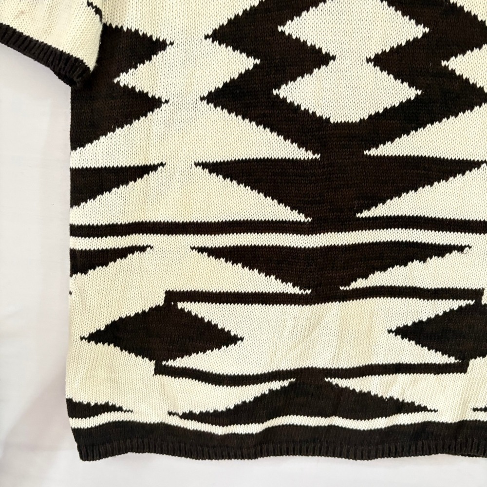 Lauren Ralph Lauren Southwestern Geometric Intarsia Knit Open Cardigan Black XS - Picture 5 of 10